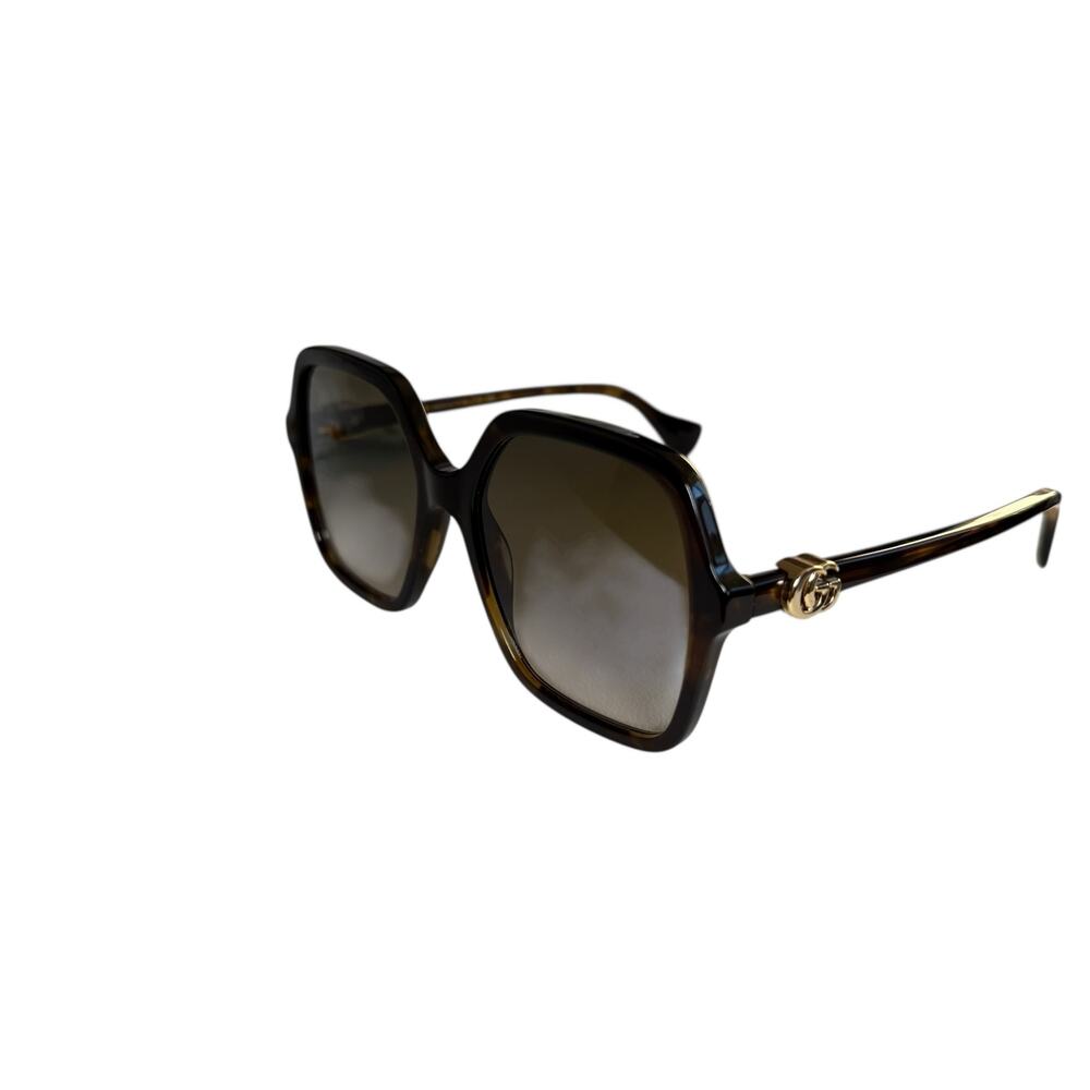 Gucci GG1072S Brown Tortoiseshell Square Sunglasses - Picture 2 of 16